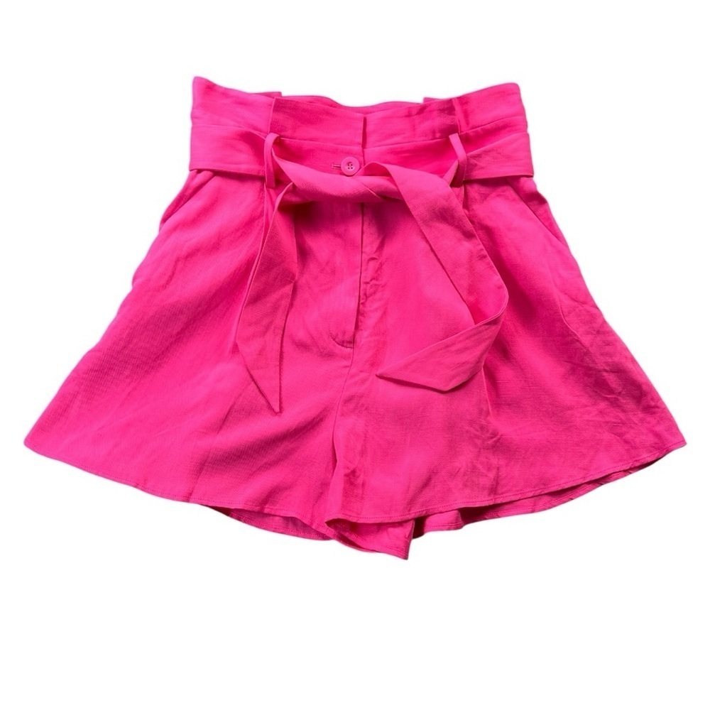 NWT & Other Stories Pink Paper Bag High-Waisted Shorts In Size 8 - Picture 2 of 12